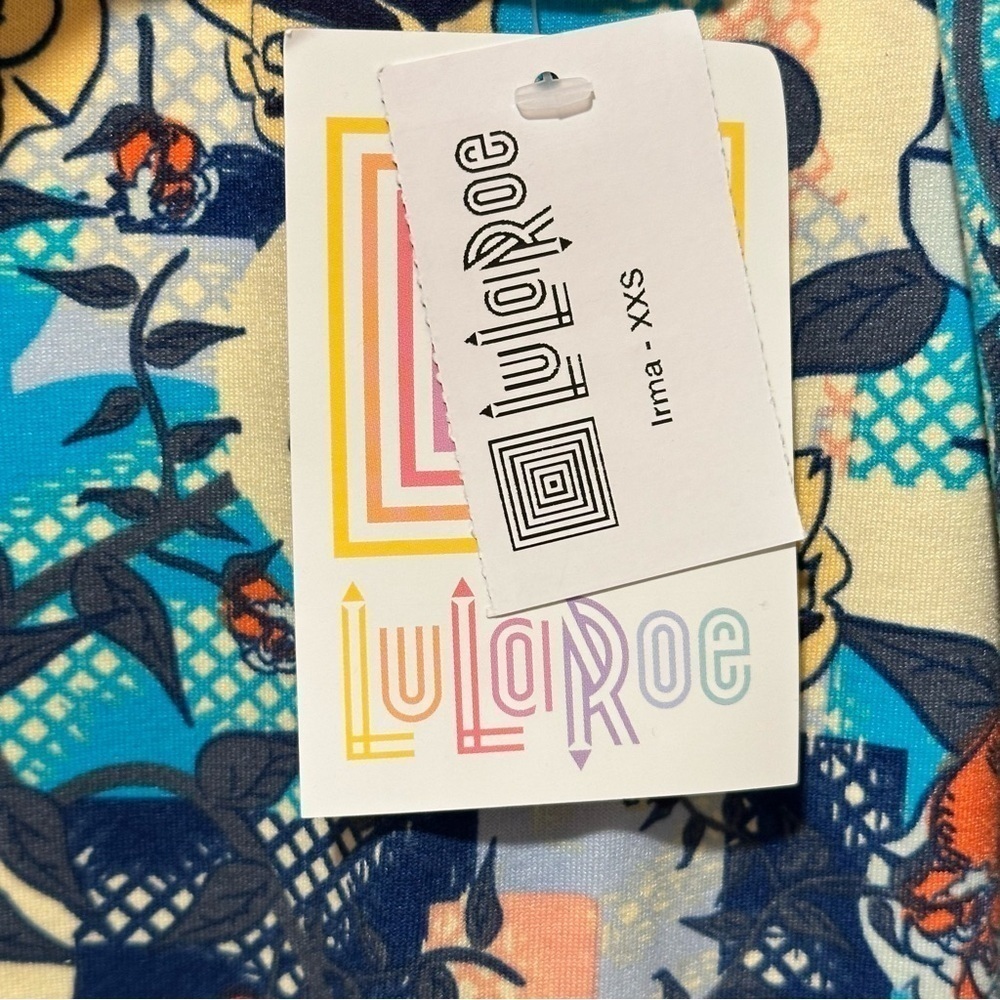 LulaRoe Irma Mid-Sleeve Stretchy High-Low Tunic Top Loose Fit Modest XXS 00-0 - Picture 8 of 16